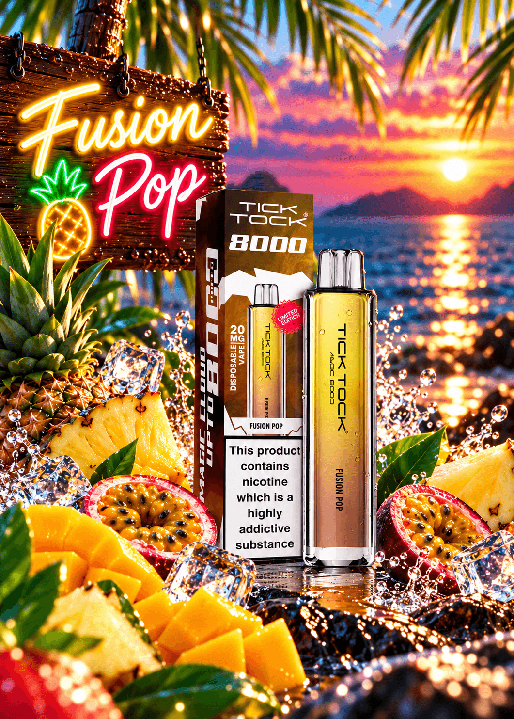 Tick Tock Fusion Pop 8000 puffs 20mg Disposable Vape