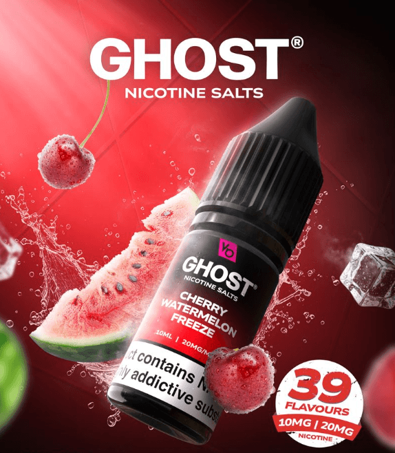 Ghost Nic Salt Cherry Watermelon Freeze 10mg 10ml E-liquid