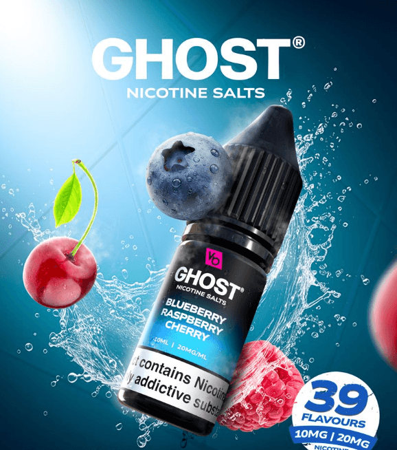 Ghost Nic Salt Blueberry Raspberry Cherry 10mg 10ml E-liquid