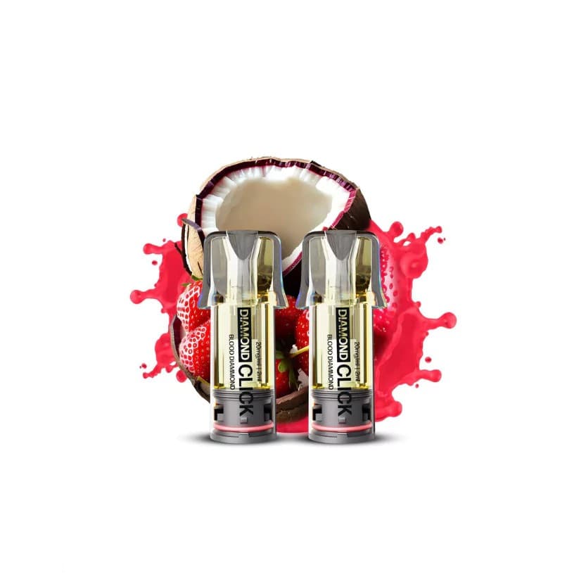 1200 puffs Vapes Bars Diamond Click Pod Cartridge Blood Diamond 2pcs 20mg