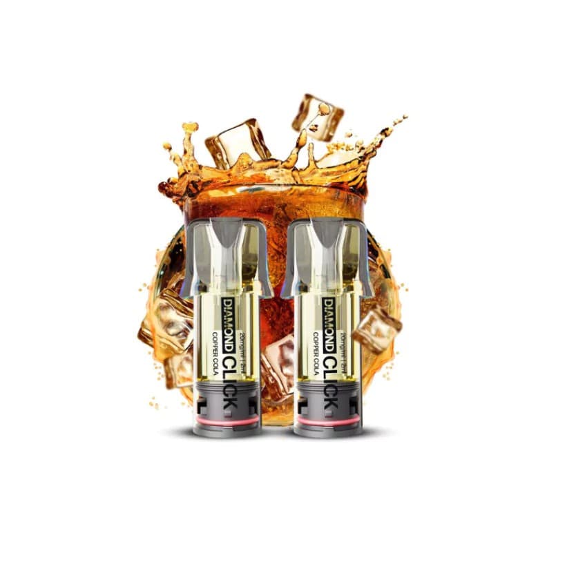 1200 puffs Vapes Bars Diamond Click Pod Cartridge Copper Cola 2pcs 20mg