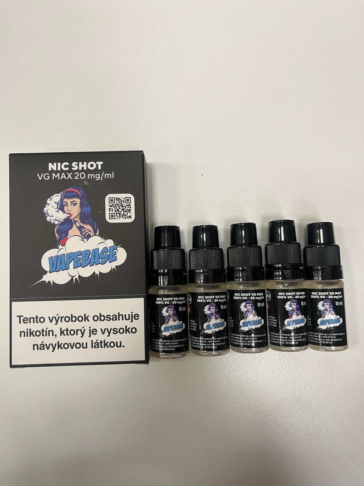 5pcs Nic Shot 10ml 20mg VG 100% - JRJ Vapebase