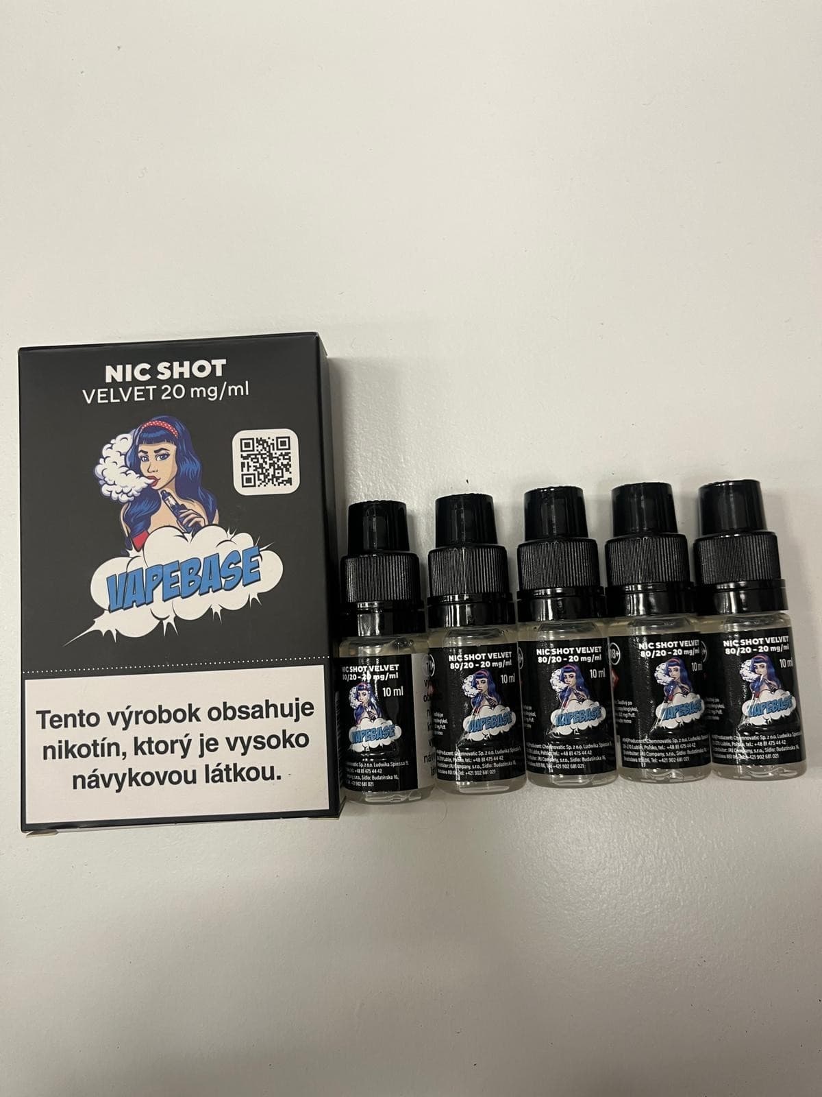5pcs Nic Shot Velvet 10ml 20mg 80/20 - JRJ Vapebase
